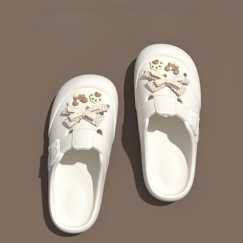 Fashion With Bow Thick Shoes Wholesale On Offer Original Waterproof Slides Promotion New Fashion 39 Women's Slippers and Ladies Sandals