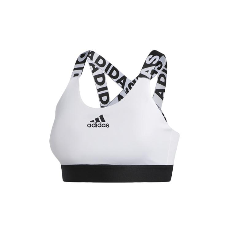 (ЖЕНСКИЕ) Спортивный бюстгальтер adidas Don t Rest с логотипом Белый Черный Азиатский размер Женский FJ6085 S