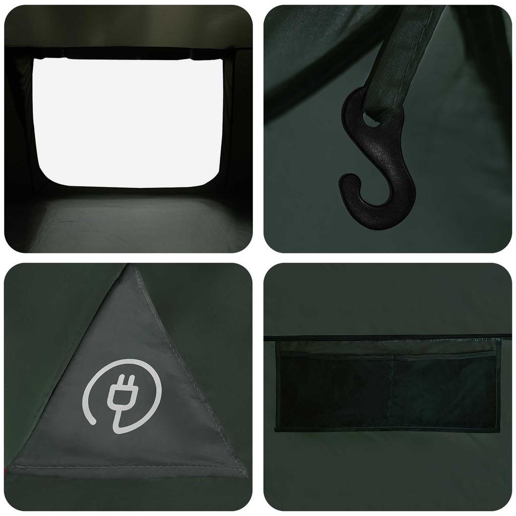 Cabin Tent with Roof Olive Green 300 x 210 x 156 cm Polyester
