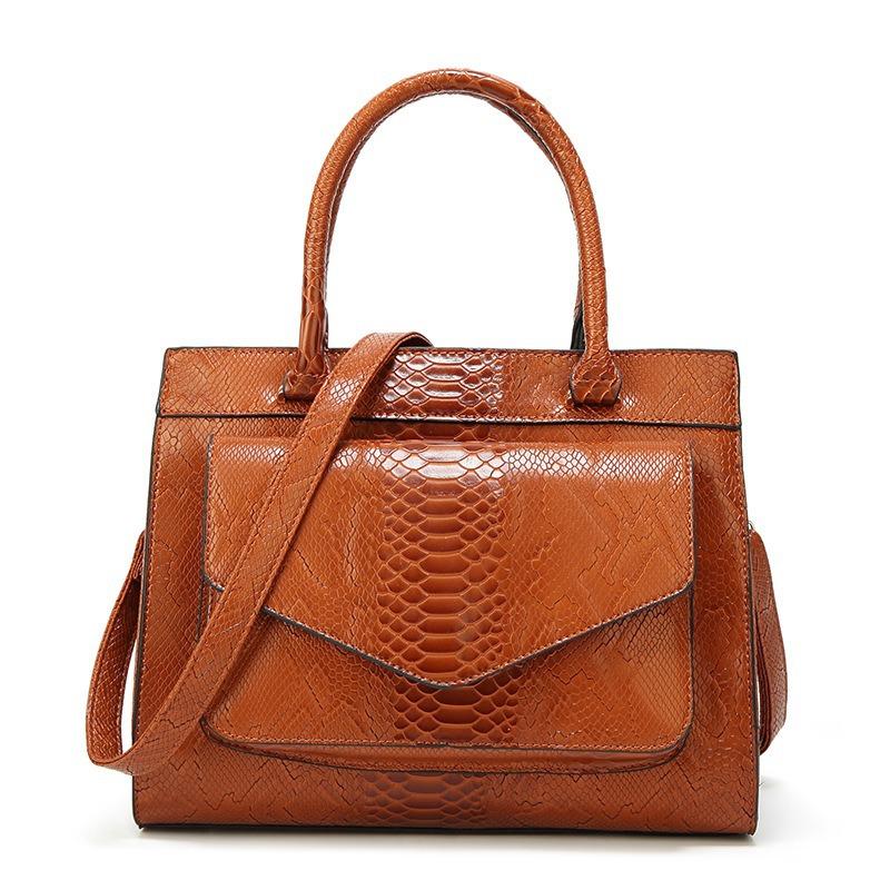 Large Capacity New Snake Pattern Handbag European and American Fashion Women s Bag Simple and Elegant Shoulder Bag Fashion Women s Bag