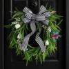 Rustic Hydrangea Wreath Wall Hanging Decor Farmhouse Home Door Or Window With Bow Accent