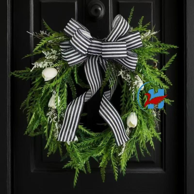 Rustic Hydrangea Wreath Wall Hanging Decor Farmhouse Home Door Or Window With Bow Accent
