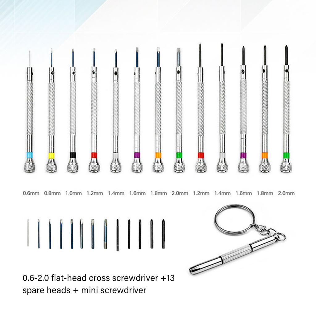 13 Piece Colored Screwdriver Set For Miniature Devices Eyewears Watches Eyeglasses Small Electronics Precise Repair Tool