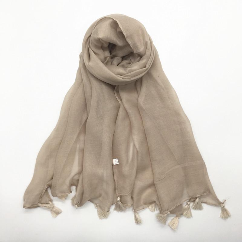 Solid Voile Women Scarf New Summer Girls Tassels Sunscreen Thin Scarves Soft Shawl Foulard Viscose Spring Lady Wrap Shawls