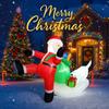 6.89FT Inflatable Toy Santa Gifts Bag Dog Christmas Decorations for Yard With LED Lit Xmas Supplies Home Ornaments Festive Gifts