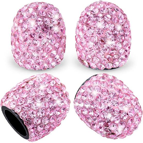 4PCS Bling Crystal Diamond Tire Stem Valve Caps, Dustproof Car Wheel Tire Valve Caps Universal Tire Valve Stem Covers for Cars, SUV, Trucks, Bikes,