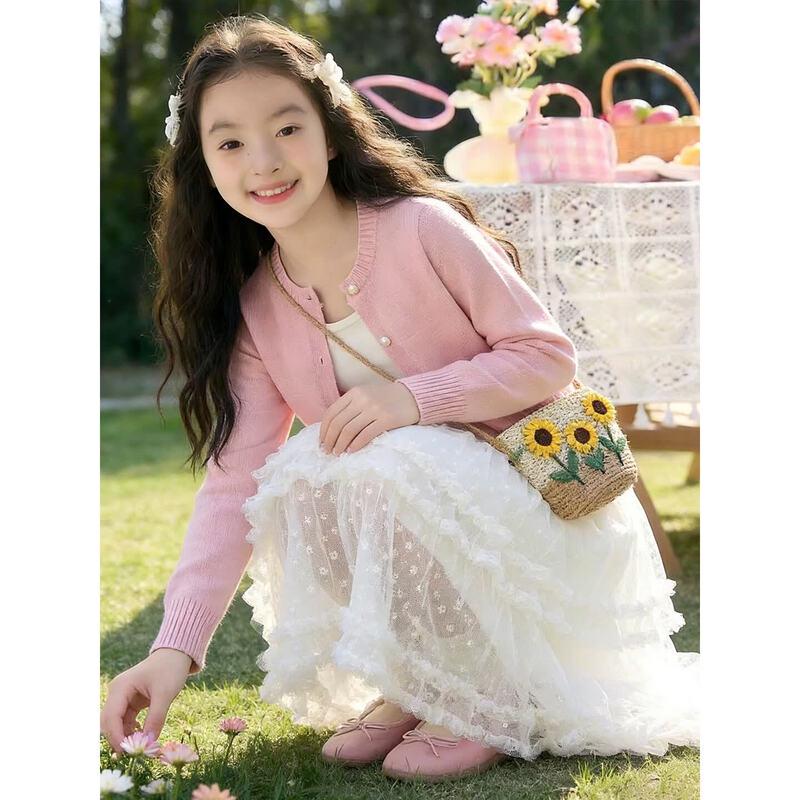Moonkids Girls' Autumn Sweet Princess Mesh Dress