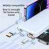 Retractable Four-in-One Data Cable 100W PD Fast Charge for USB-A/Micro Connectors for Mobile Phone Data Transfer