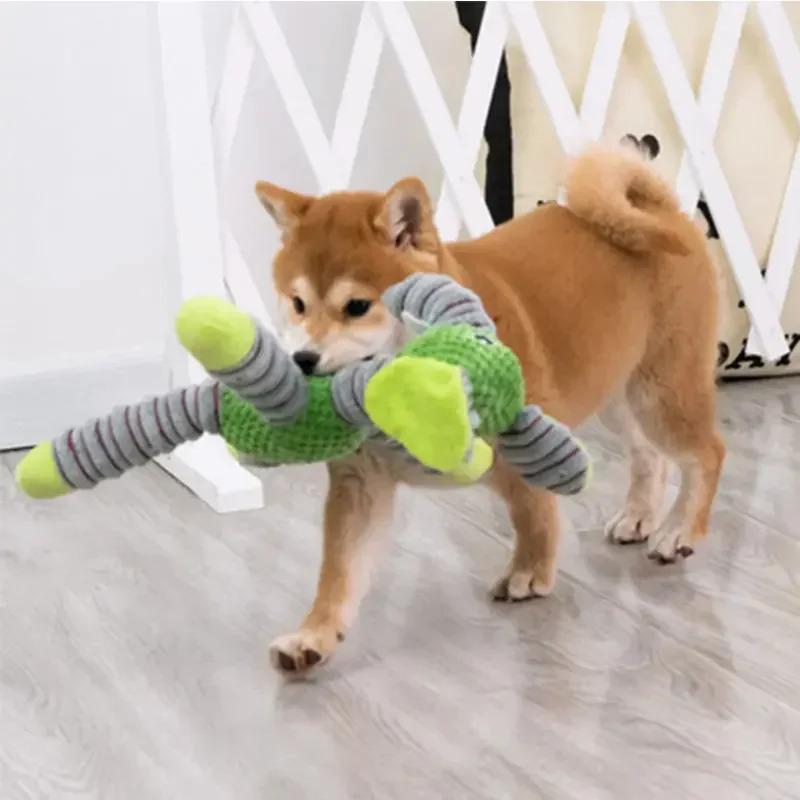 Indestructible Dog Toys for Aggressive Chewers Large Breed Squeaky Plush Chew Toys Puppy Teething Toys for Dental Care Molar