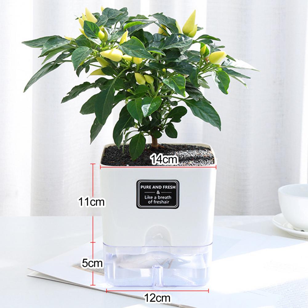 Self Watering Plant Pot With Drainage Holes High Strength Easy Care Visible Reservoir Indoor Outdoor Planter Pot Flower Vase