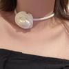 Gothic Elegant Big Rose Flower Clavicle Chain Necklace Women Wedding Bridal Sexy Adjustable Choker Jewelry Y2K Accessory