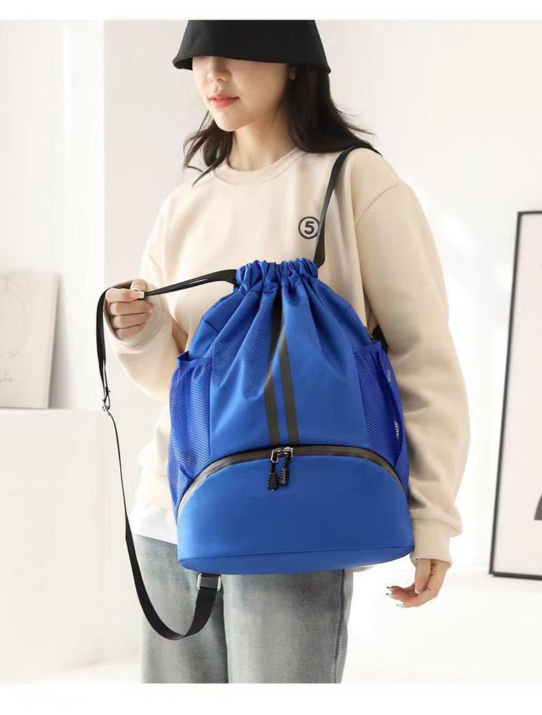 Sportbeutel mit Kordelzug und Nass- und Trockenfächern für Basketball, Fußball, Schwimmen - Unisex Leichter Rucksack