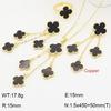 Four-Leaf Clover Jewelry Set: Necklace, Ring, Earrings with Tassel Clavicle Chain - Light Luxury and Versatile Design.