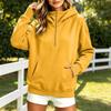 Women's Loose Fit Half Zip Hooded Pullover Sweatshirt Long Sleeve