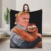 Smug Haalands Face Blanket Soccer Football Fleece Novelty Soft Throw Blankets for Bed Sofa SpringAutumn