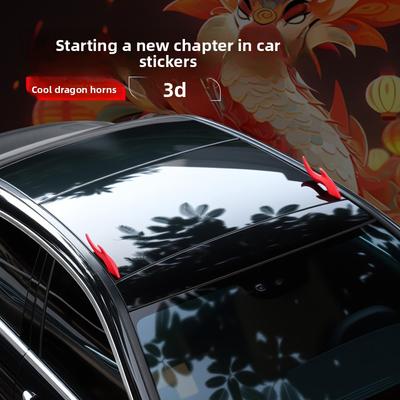 Pegatina de Cuernos de Dragón Estéreo 3D Antena Techo del Coche Autoadhesiva Decoración para Coche Adornos Accesorios para Coche para Camión SUV Motocicleta