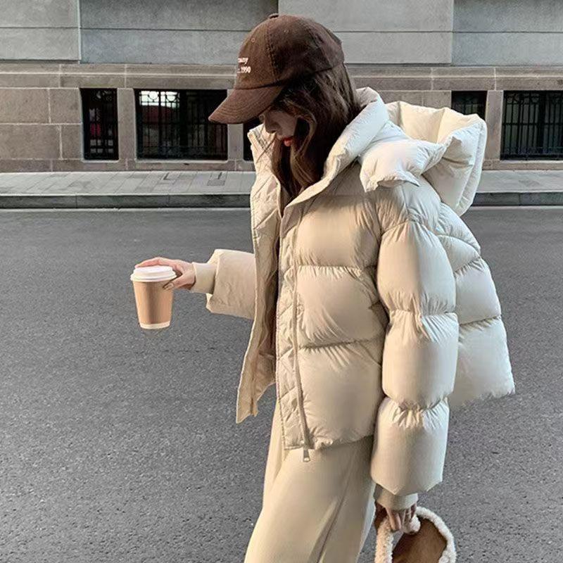 Short down padded jacket 2025 new small winter coat hooded padded jacket thickened bread padded jacket