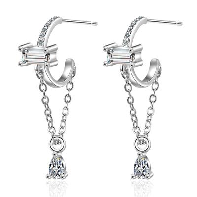 Previene le Allergie Argento Sterling 925 Nappa Forma Goccia d'Acqua Orecchini Pendenti Da Donna Gioielli di Moda Pendientes Eh498
