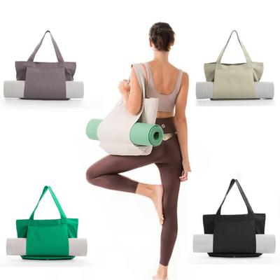 Yoga Pilates Mat Çantası Çok İşlevli Büyük Kapasiteli Kanvas Çanta Taşınabilir Açık Hava Egzersiz Ekipmanı Yoga Pedi Omuz Çantası Taşıyıcı Kese