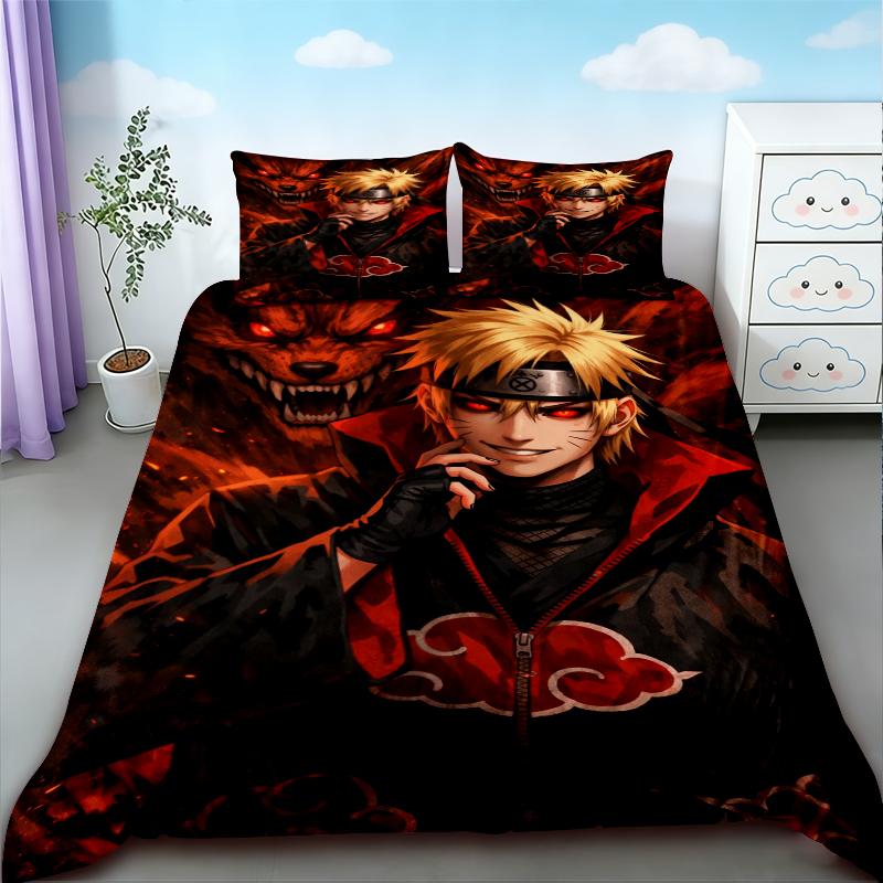 Boys 3pcs Duvet Cover Anime Cartoon Bedding Set Quilt Cover Twin Full Single Size Teens Bedroom Dormitory Home Decor