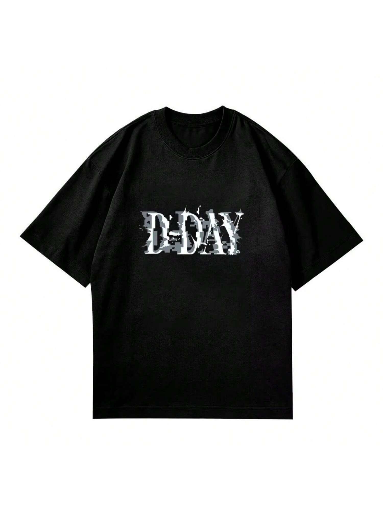 Kpop D-DAY Pattern Printing T-Shirt Summer Wounisex Clothing Fashion Tops Tees unisex Casual Solid Color Korean Y2K Streetwear S разноцветный