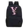 Back To School Rucksacks Trend Graphic Flower Alphabet Harajuku Style Trend Open-air Journey Knapsack Zip Laptop Bagpack