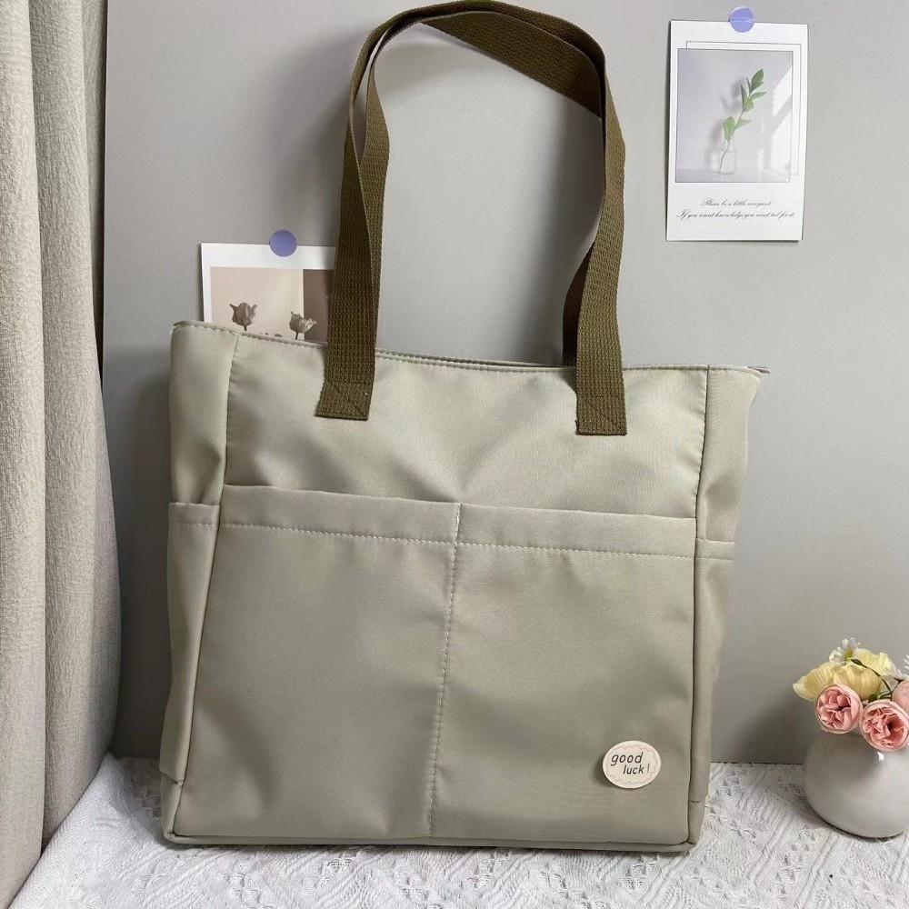 

Multi Layered Portable Handbag Oxford Cloth Tote Bag Versatile Student Shoulder Bag Commuting серый