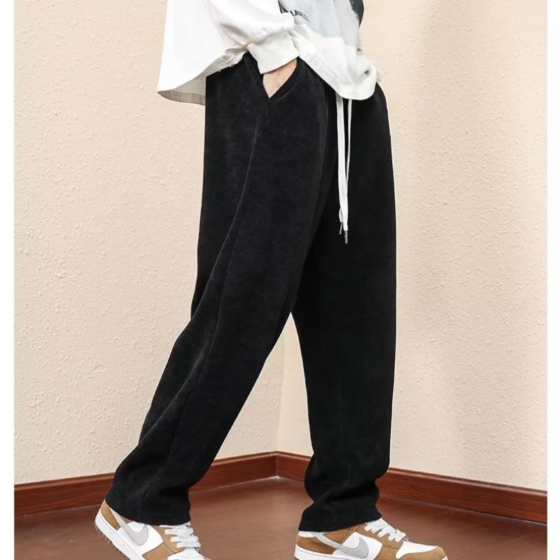 

Pants Men s 2025 Autumn New Wide Leg Loose Sports Boys Versatile Trend Straight Autumn and Winter Casual Pants 3XL чёрный