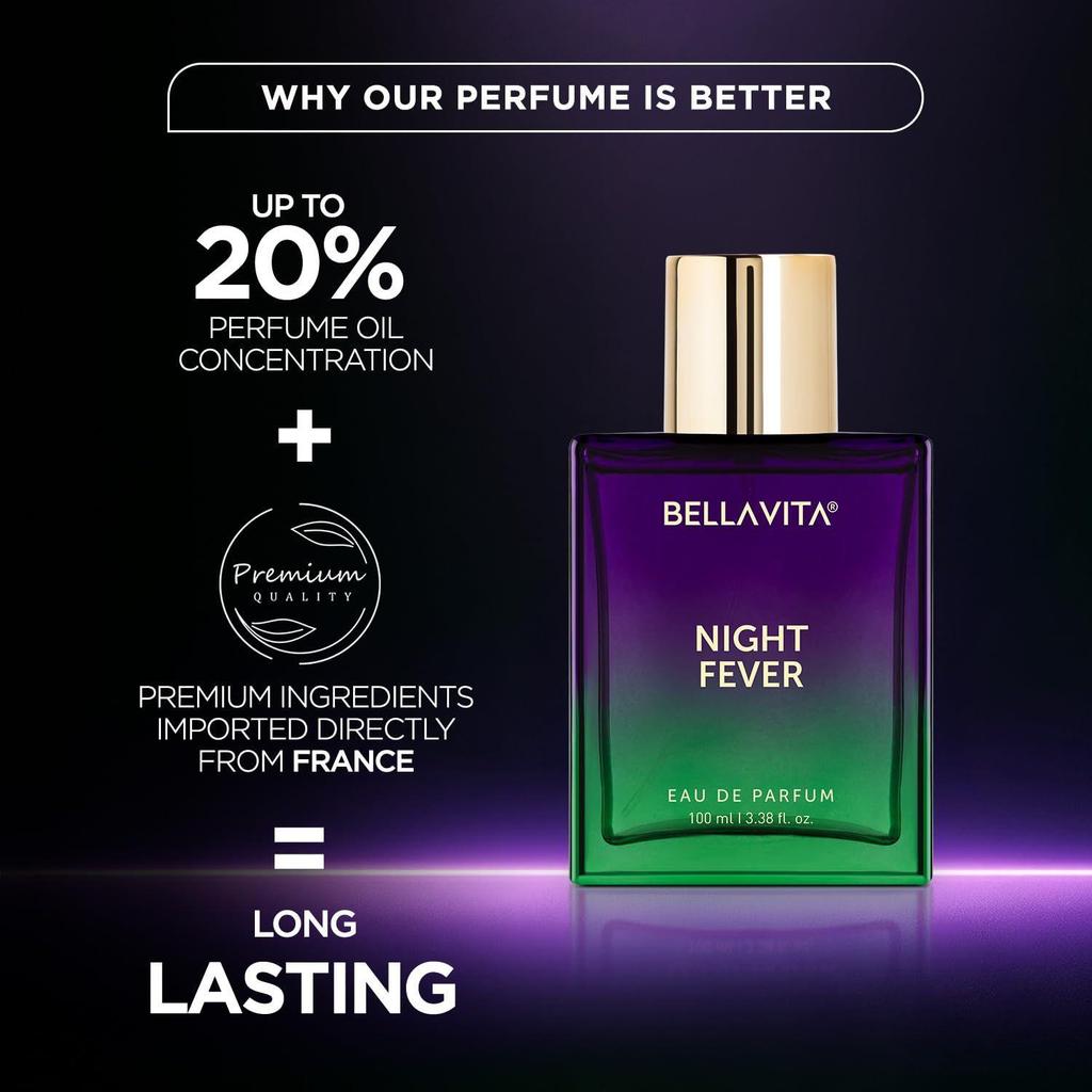 BELLAVITA Night Fever | Long Lasting Eau De Parfum 100ml Perfume for Man and Woman |