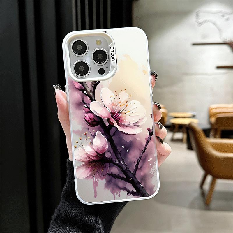 

Cherry Blossom Sakura Fashion Soft Phone Case for iPhone 15 16 17 Pro Max 17Air 16E 14 Plus 13 12 Mini Shockproof Cover Back She iPhone 17 Pro