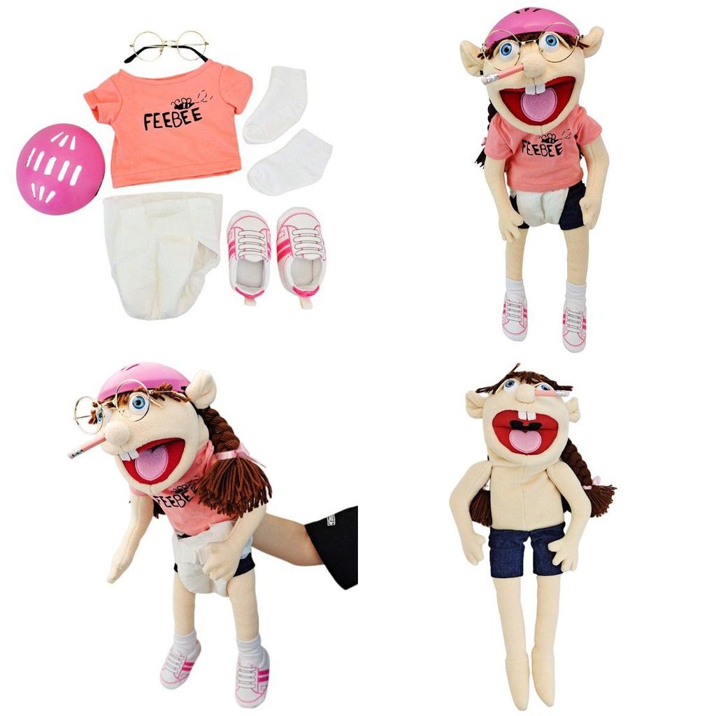 Sevimli Pembe Feebee Jeff Kardeş Kukla Peluş Bebek Ebeveyn-Çocuk Etkileşimi ve Erken Hediye İçin