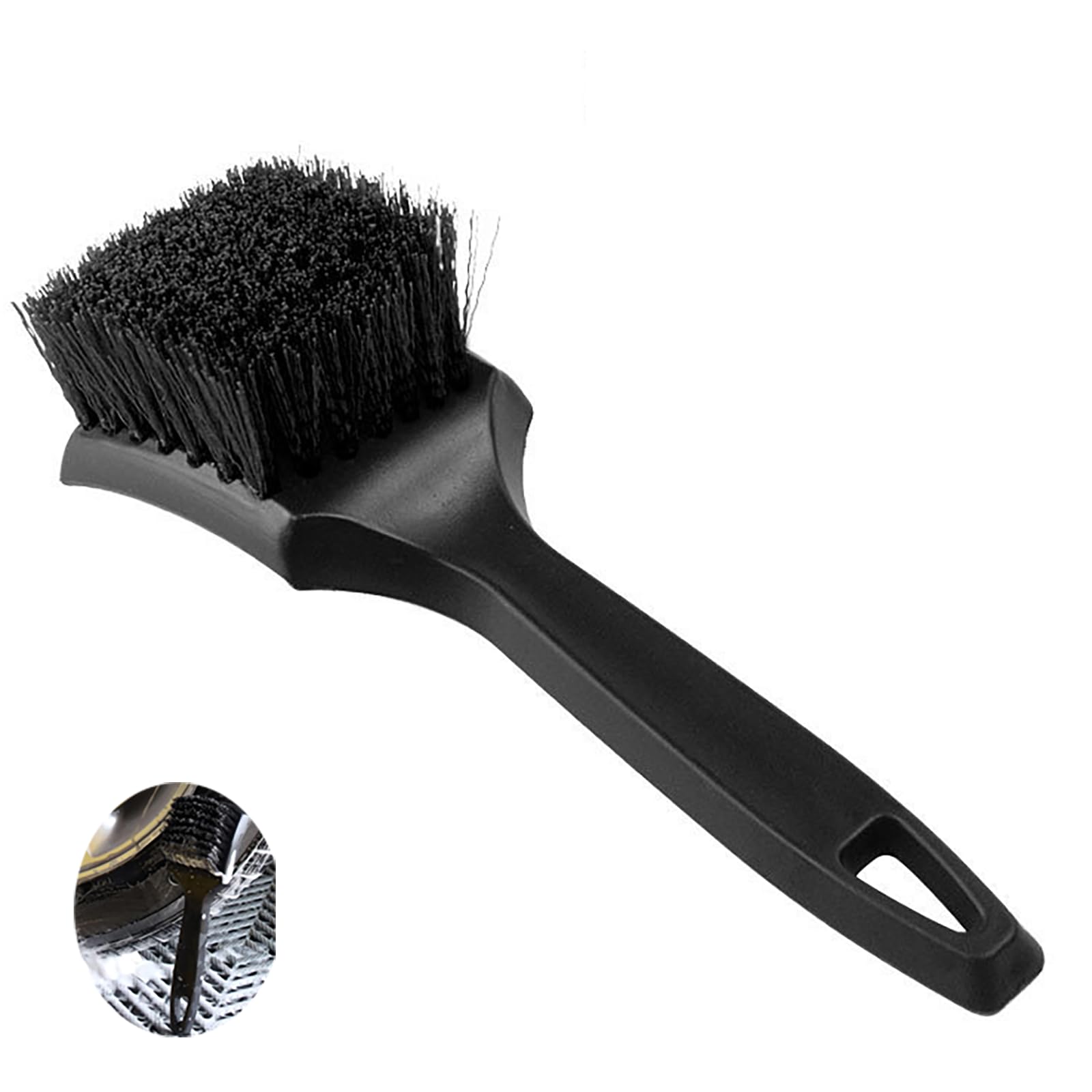 

LeTradeJP Car Wash Brush for Wheels, Tire Cleaning, Gap Cleaning, tire brush hard bristles чёрный