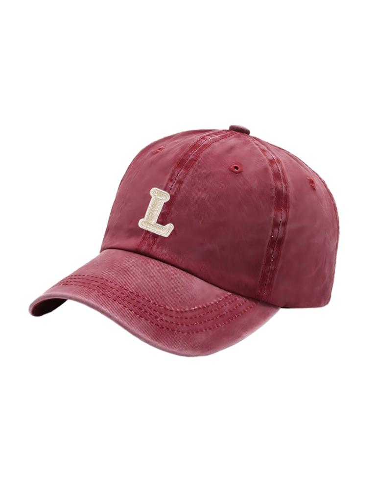 1Pc Unisex A-Z Letter Outdoors Fashionable Leisure Washed Baseball Cap, Adjustable Outdoor Sun Protection Casual Hat