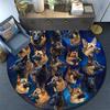 German Shepherd Round Area Rug,Carpet Rug for Living Room Bedroom Sofa Playroom Decor,Non-slip Floor Mat