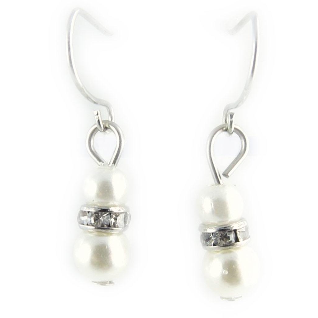 Les Trésors De Lily [L1590] - Ivory 'Sissi' Designer Earrings
