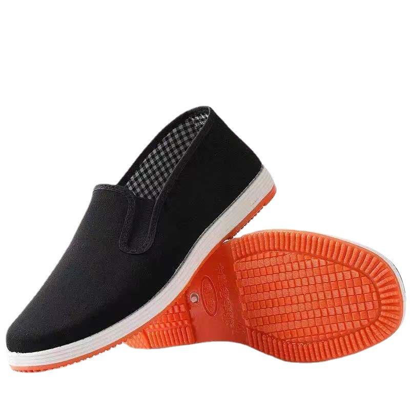 Παλιά Πεκινέζικα υφασμάτινα παπούτσια ανδρικά ανοιξιάτικα μονά παπούτσια χειροποίητα λαζάνια μαύρα υφασμάτινα παπούτσια αντιολισθητικά αναπνέοντα παπούτσια μεταναστών εργατών