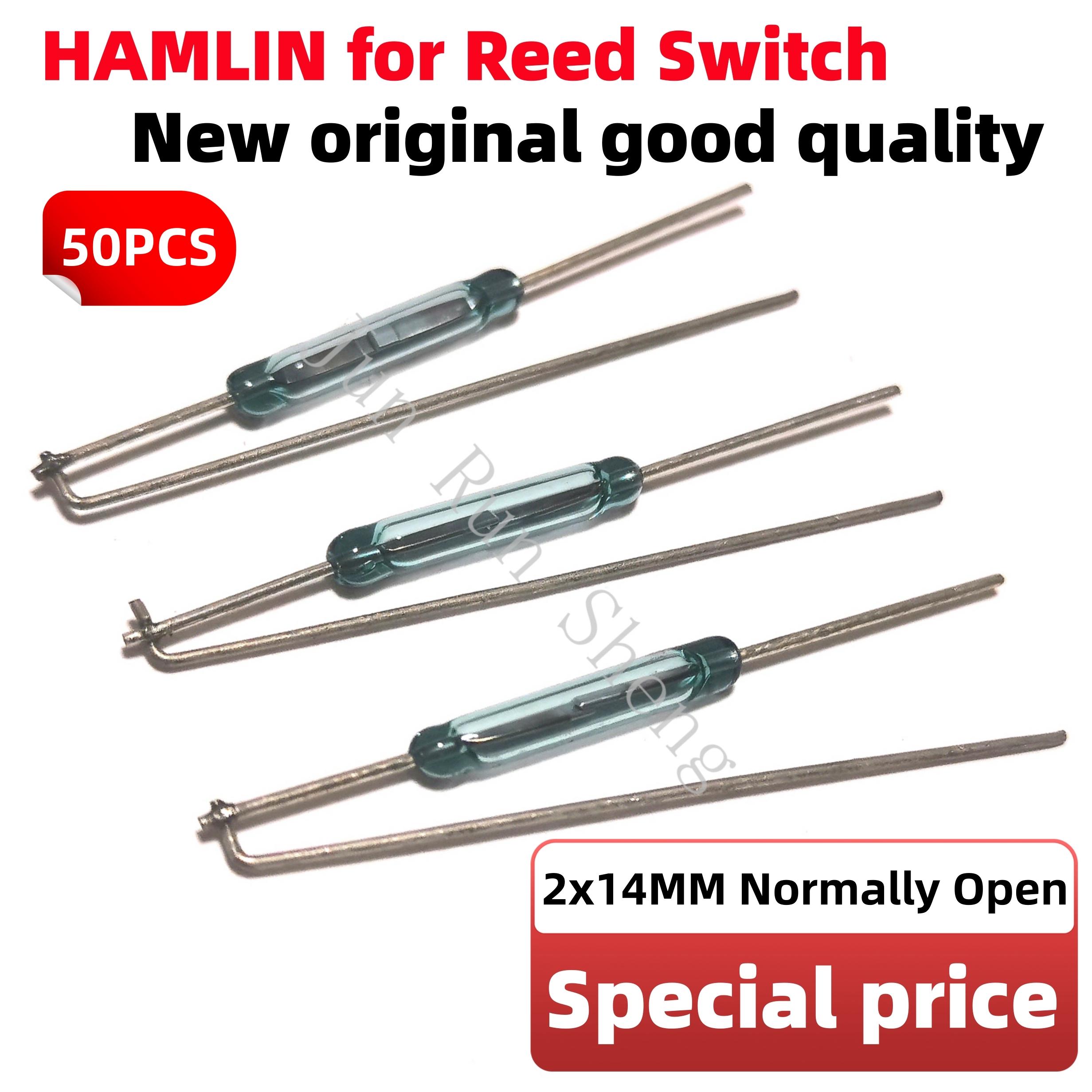 

50PCS Original HAMLIN Reed Switch Magnetic Normally Open NO 2*7mm 10mm 13mm 14mm 19mm Reed contact Induction Sensor for arduino Special price 14MM