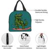 Hipster Surfender Dinosaurier Lunchtasche für Männer Jungen Wiederverwendbare Lunchbox Wasserdichte Thermotasche Lunchbehälter Niedliche Kühltasche