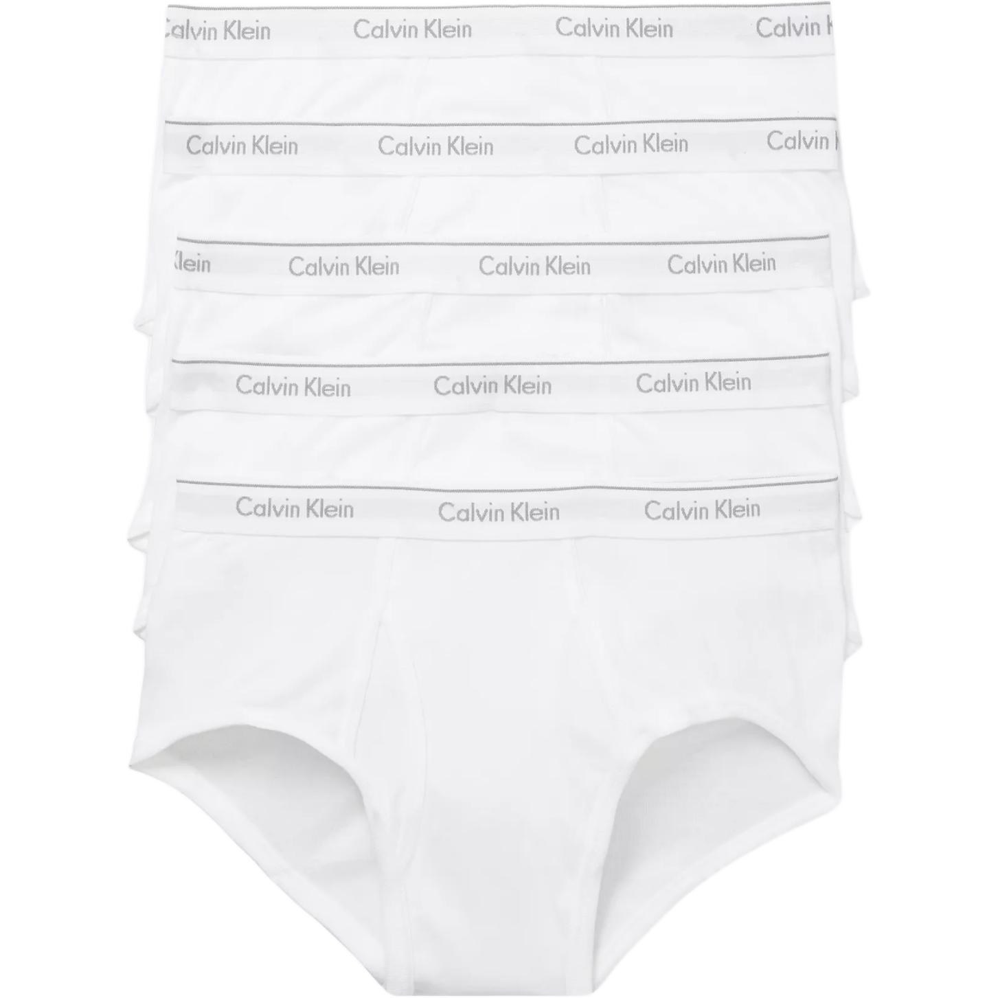 

Calvin Klein Letter Logo Breathable Comfortable Solid Color Triangle Underwear 5-Pack Men underwear White NB1425-100