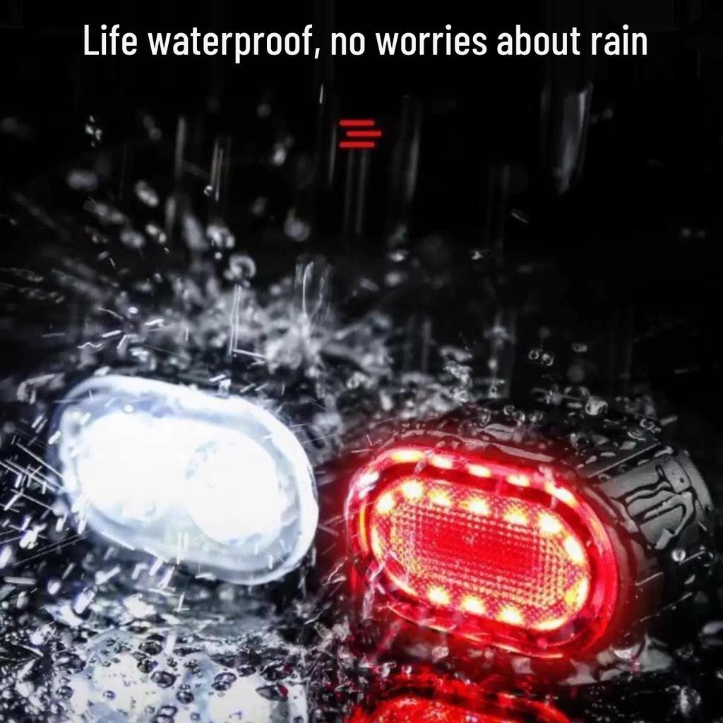 Super Bright Rechargeable Bicycle Front & Tail Light Set for Mountain Bikes - High Visibility Night Riding and Warning Light