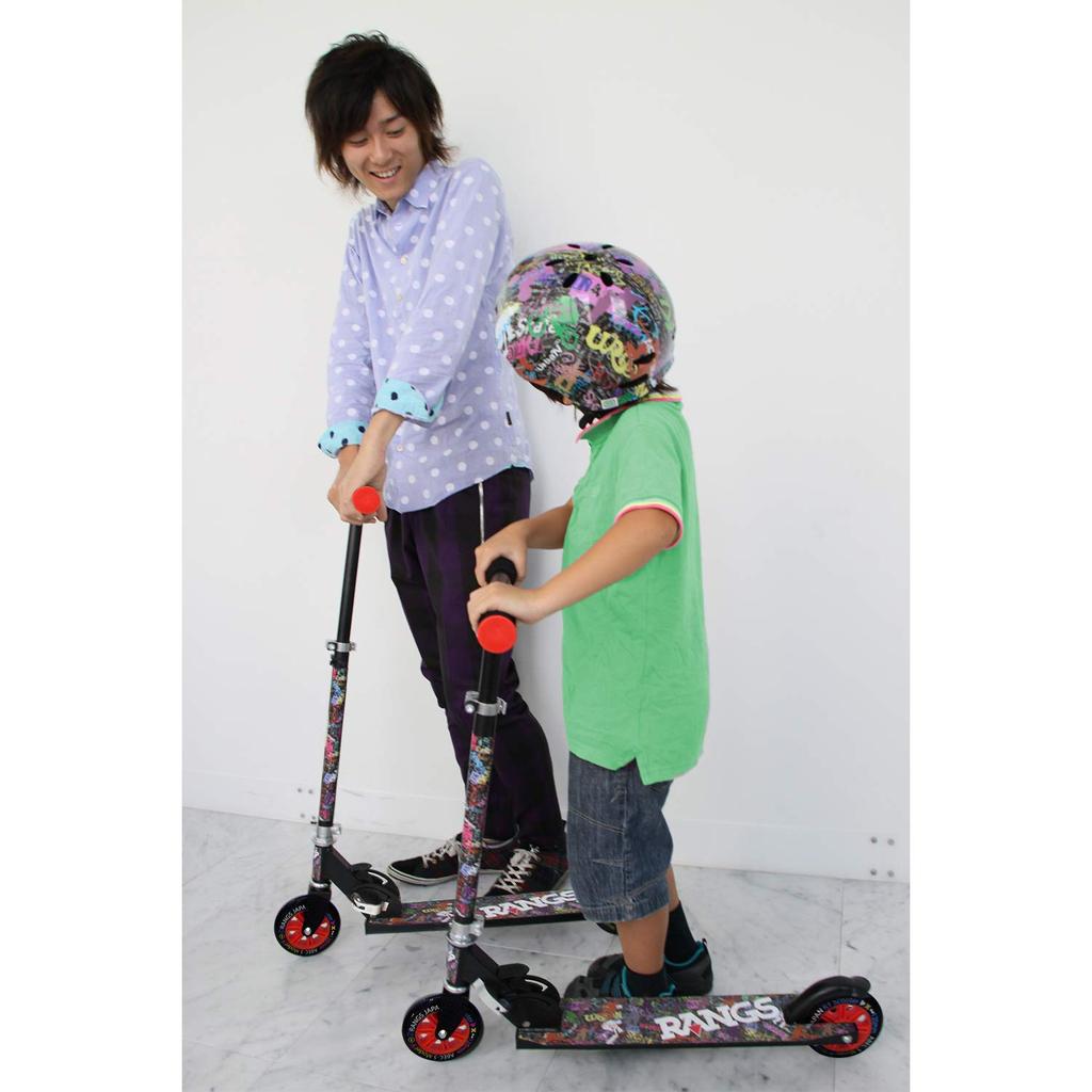 RANGS Japan R1 Langs Scooter Black Foldable 3 Level Adjustment Lightweight