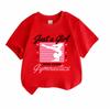 Crew Neck Short Sleeve 100% Cotton T-Shirt for Boys Girls, Just a Girl Who Loves Gymnastics Printed Casual Comfortable Tee for Daily Wear Gymnastics S