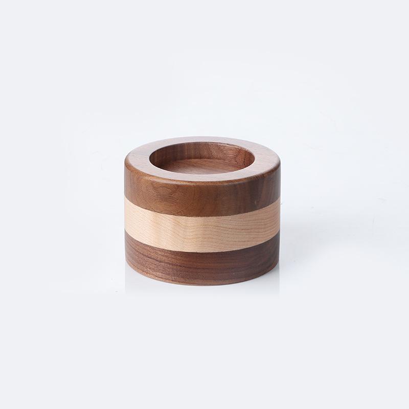 Espresso Machine Walnut Handle Tamping Base & Powder Distributor