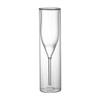2 Stück 150ml doppelwandiges Glas Champagnerflöte Französischer Stil Romantische Hochzeitsfeier Weinglas Restaurant Sherryglas Aperitifglas