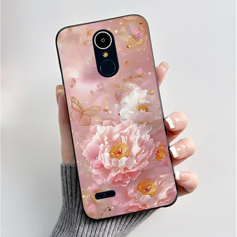 Hülle Für LG K8 2017/LG K8 2018/LG K9 2018 Weiches Silikon Schwarzes Gehäuse Für LG K10 2016/LG K10 2017 Hülle Niedliche Blume Cartoon Hülle