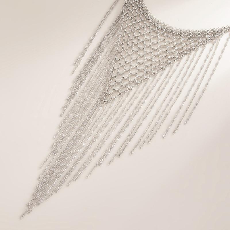 Vintage Inspired Layering Fringe Necklace Lightweight Iron Chain Offering Comfort For Extended Wear Handwoven Design