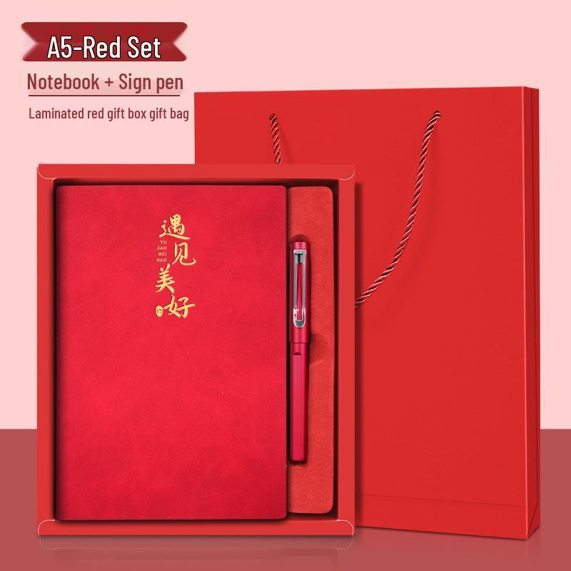 A5 Leather Business Notebook Gift Set with Custom Logo