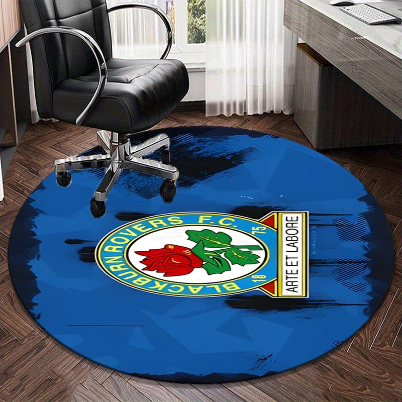 1PC round rug Rovers Crest Football Club Printed Round Area Rug ,Rug For Home Office, Round Chair Rug, Decorative Carpet Fan gifts Christmas gift