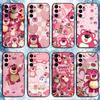 S-Strawberry Bear Phone Case For Samsung S25,S24,S23,S22,S21,S20,Plus,Fe,Lite,Others Black Cover
