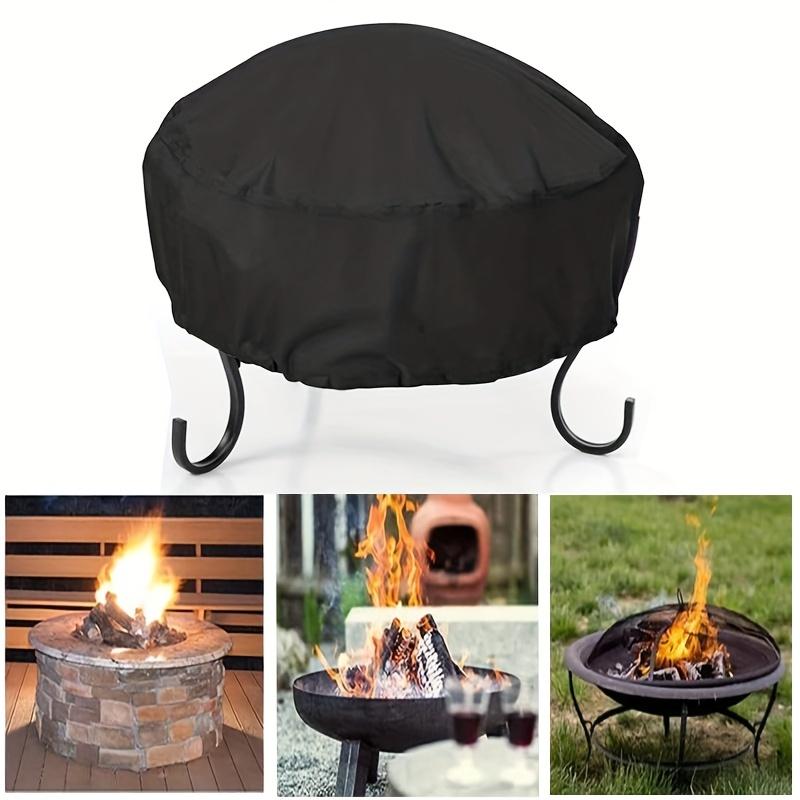 1 Fireplace Cover, Fire Pit Cover, and A Fire Pit Cover with Adjustable Drawstrings.